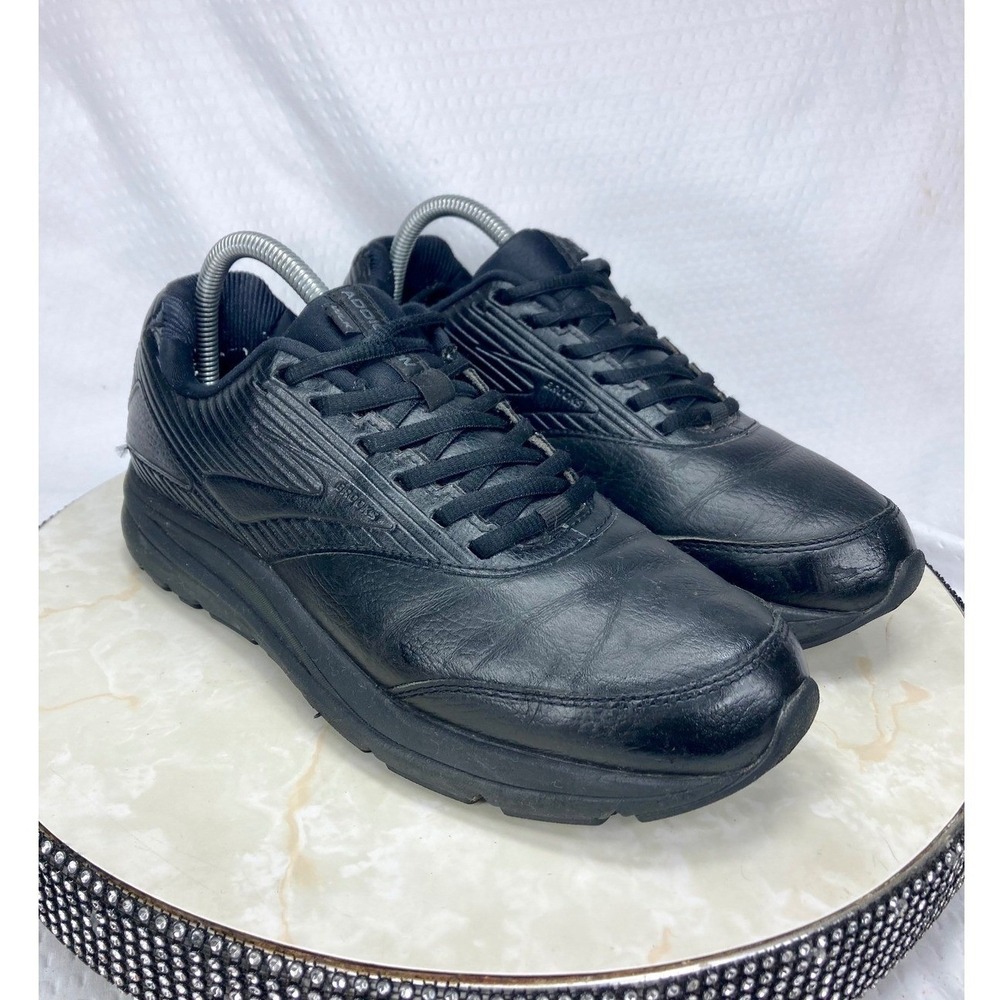 Brooks Addiction Walker 2 Walking Shoes Women 9.5 Black Leather Comfort Sneakers
